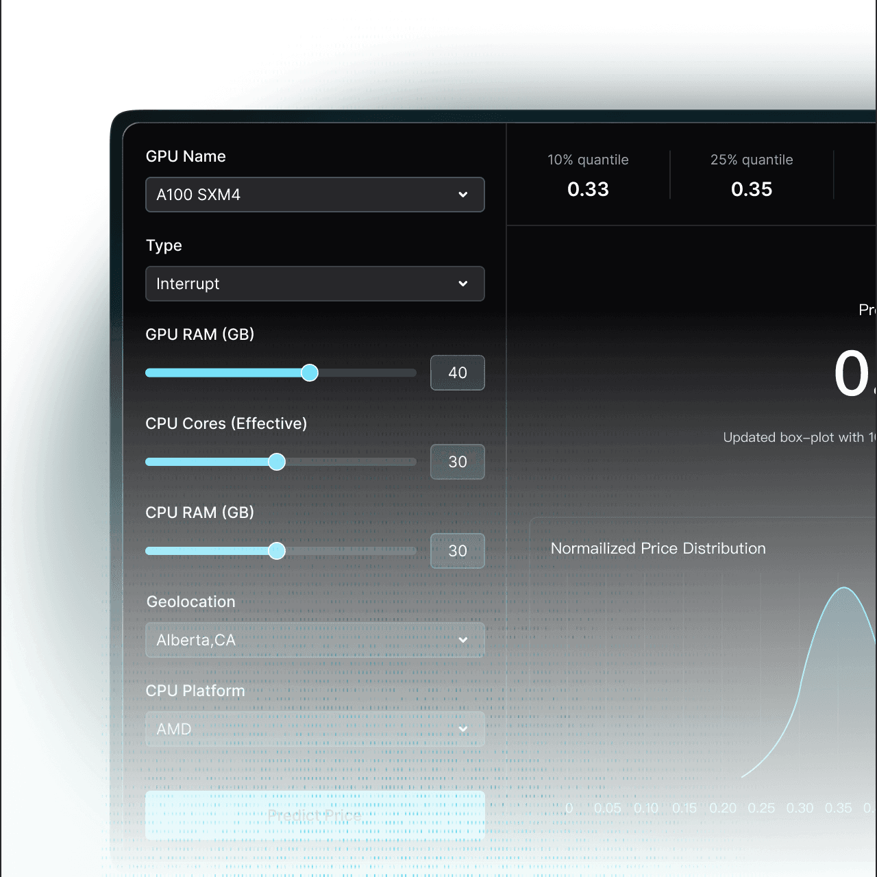 SiliconPriceIQ pricing dashboard